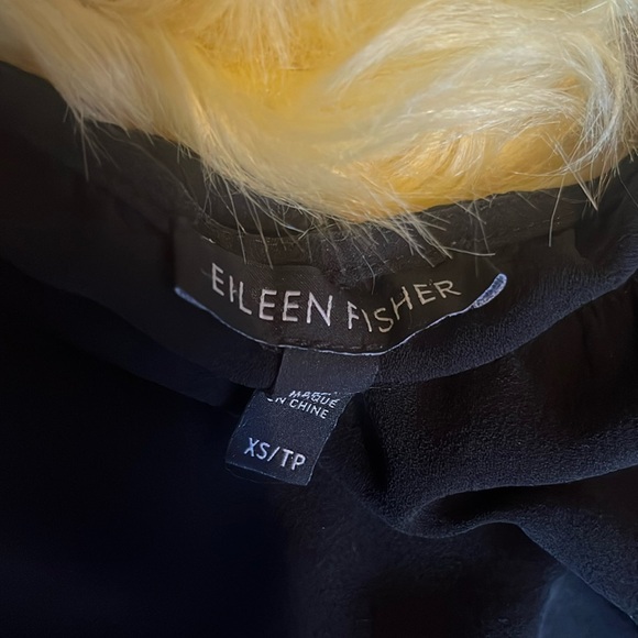 EILEEN FISHER SILK GEORGETTE CREPE BALLET NECK BLOUSE - Picture 5 of 9